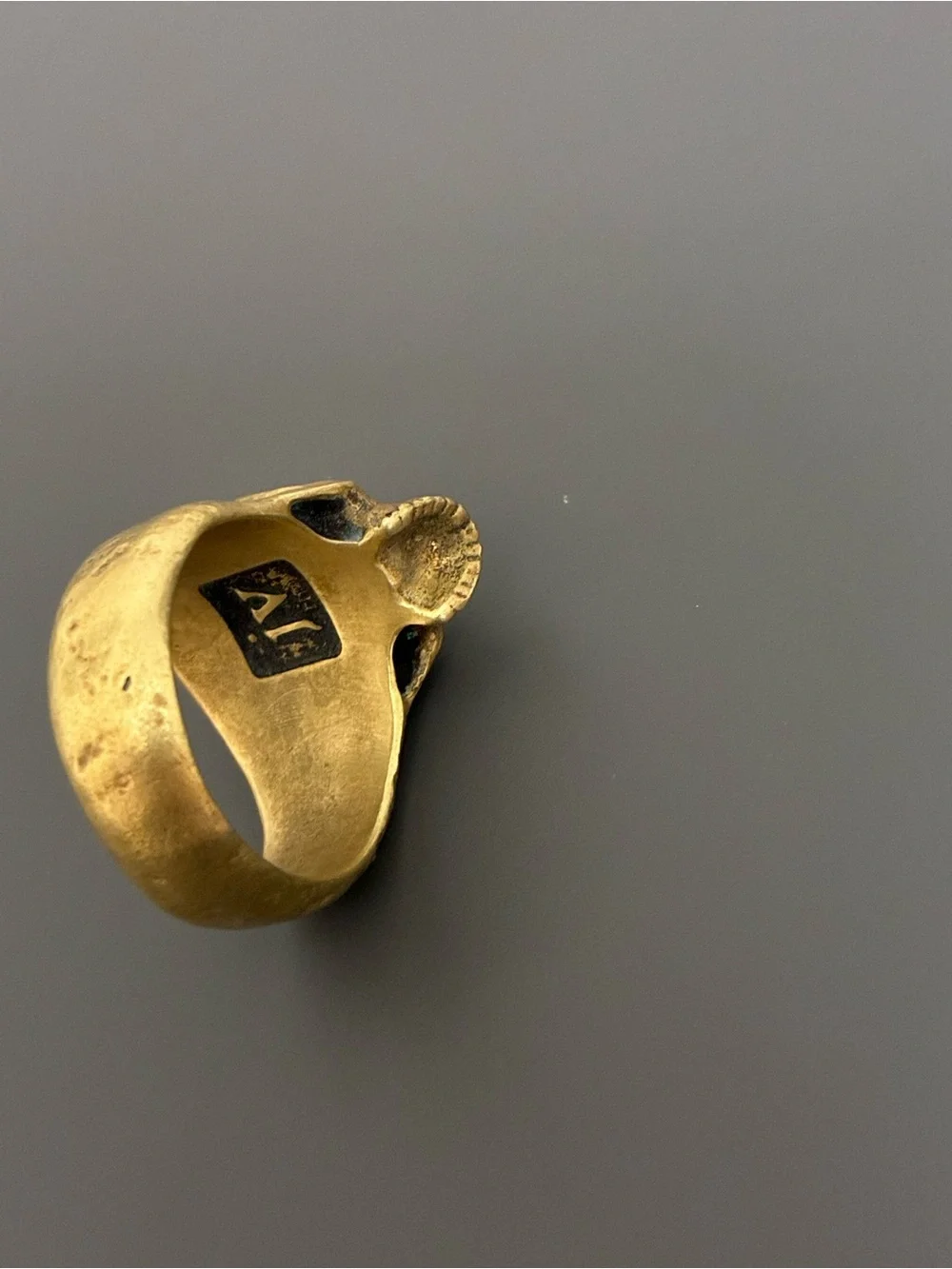 $398 Brand New John Varvatos Artisan Brass Skull Ring Size 11